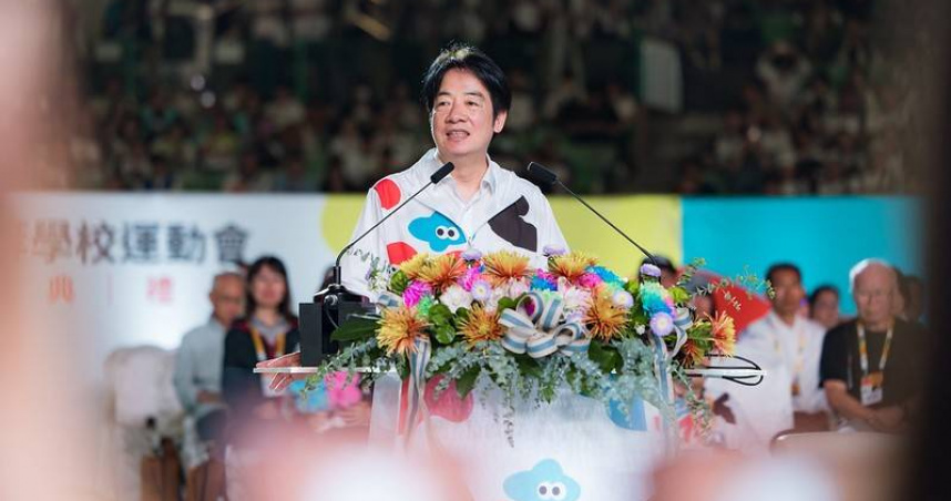 總統賴清德在全中運開幕典禮致詞，期盼藉「運動部」成立，推廣全民運動、培育國手、壯大職業運動。（圖／總統府提供）