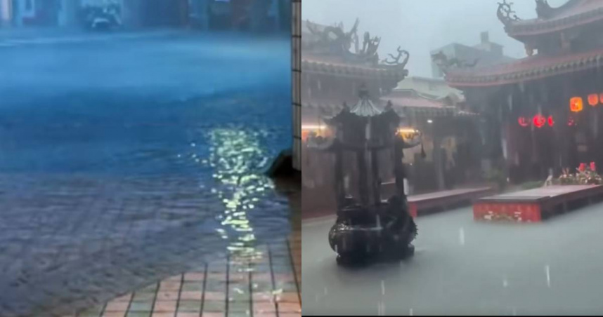 大雨不斷，導致彰化地區有多處淹水。（圖／爆料公社）