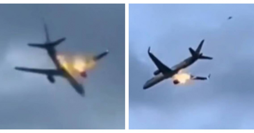 康多航空波音757班機起飛後引擎起火，迫降義大利布林迪西機場，所幸機上273人全數平安。（圖／翻攝自X，@Turbinetraveler）