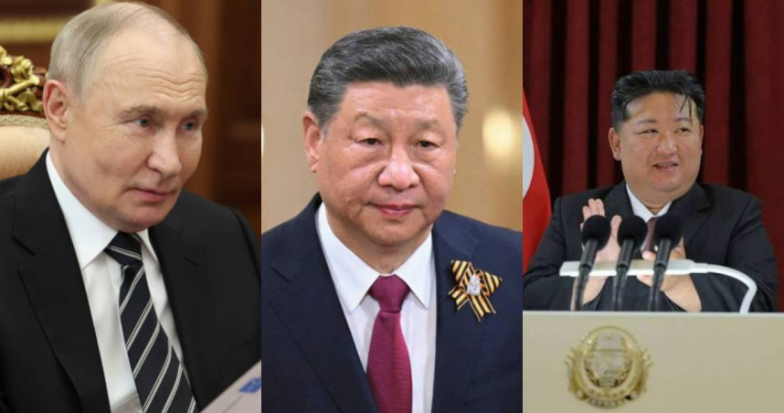 普丁、金正恩等人也將出席北京閱兵活動。（合成圖／達志／美聯社）