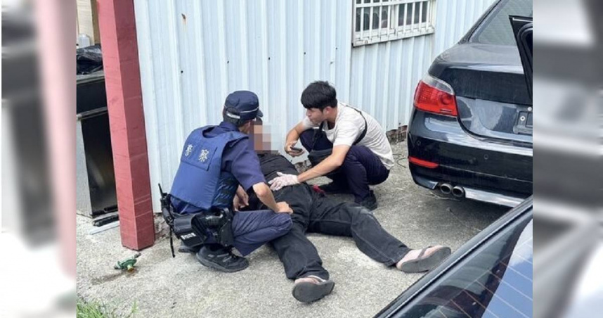 朴子警破詐欺毒品通緝犯，竟車內吞藥輕生未遂遭逮。（圖 ／翻攝畫面）