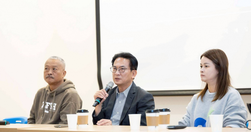 立法委員林俊憲27日舉行競選主題曲MV發佈記者會。（圖／林俊憲辦公室提供）