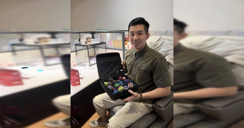 陳聖文分享戰鬥陀螺收藏，卻遭詐騙集團盜用照片與名義行騙，已報警處理。（圖／翻攝自陳聖文Threads）