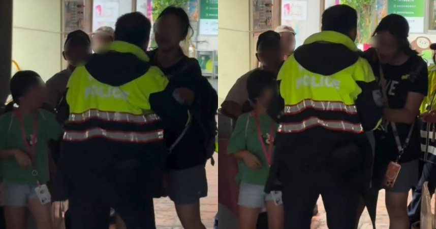 有位媽媽在防空演習期間，仍想帶女兒去上游泳課，遭警方攔下。（圖／翻攝自Threads@cyl_0313333）