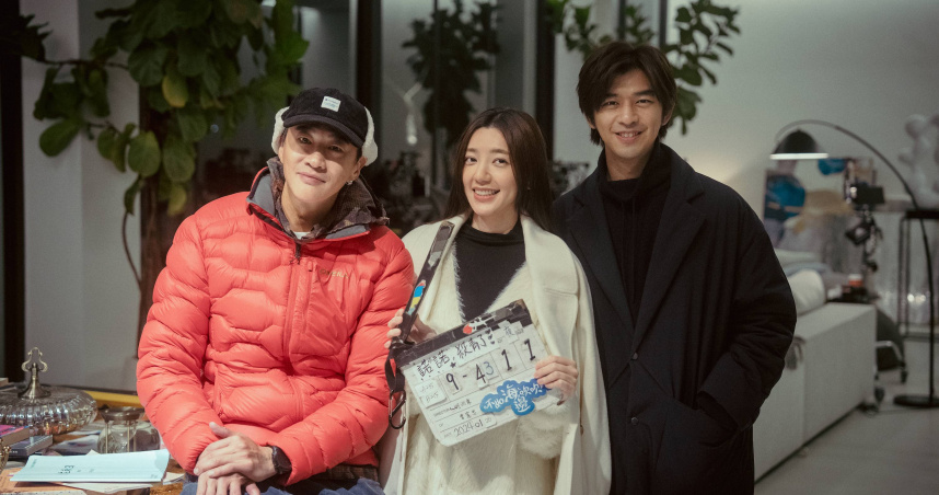 《不如海邊吹吹風》導演何潤東（左起）首度執導浪漫愛情劇，與郭雪芙、陳柏霖合作。（圖／大川大立）