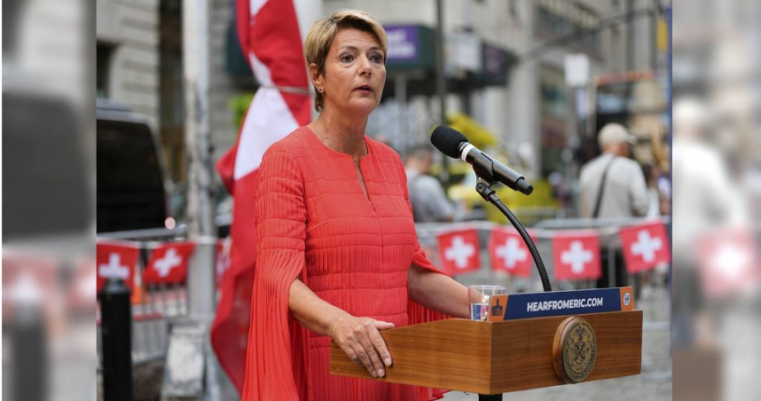 瑞士總統兼財政部長凱勒蘇特（Karin Keller-Sutter）。（圖／達志／美聯社）