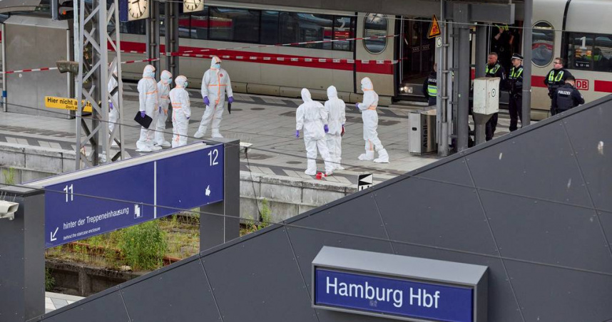 德國漢堡中央車站發生持刀傷人案。（圖／美聯社／達志）