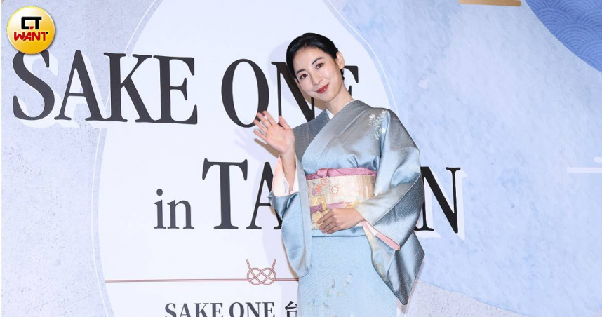 台灣媳婦大久保麻梨子今日受邀出席日本清酒國際盛會《SAKE ONE in TAIWAN》。(圖/焦正德攝)