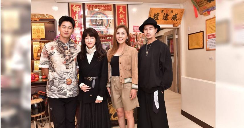 《農曆三月二十三》以媽祖為故事核心，由楊子儀（左起）、陳明真、梁佑南、邱凱偉主演。（圖／北投映像電影提供）