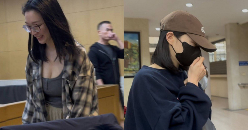 劉純妤抵達北檢複訊。（圖／翁靖祐攝、民眾提供）