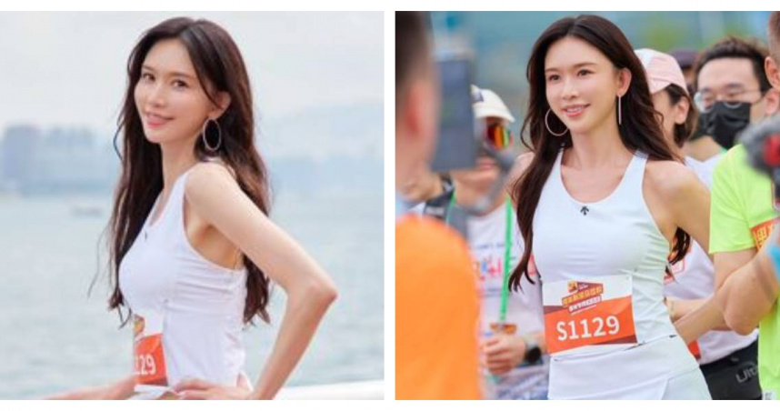 林志玲現身香港灣仔海濱馬拉松活動，一身白色運動造型亮相，51歲體態與外型引發關注。（圖／翻攝自IG，chiling.lin）