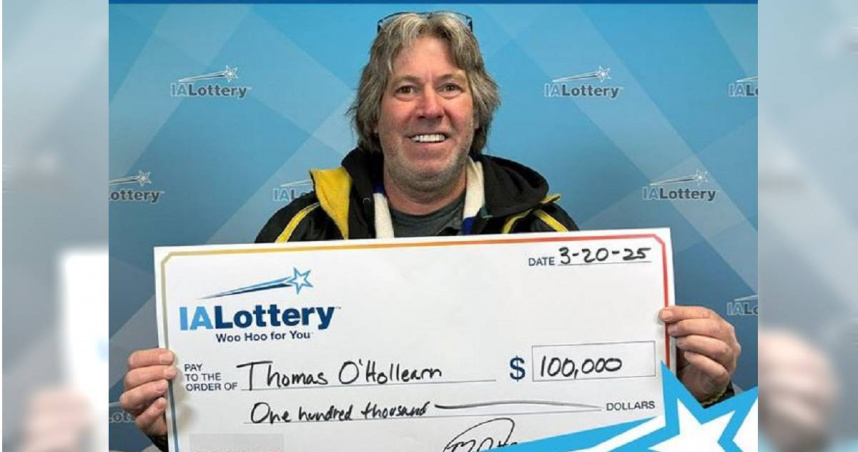 男子在父親辭世不到1個月內，獲得新台幣330萬元的彩券獎金。（圖／翻攝自X／ialottery）