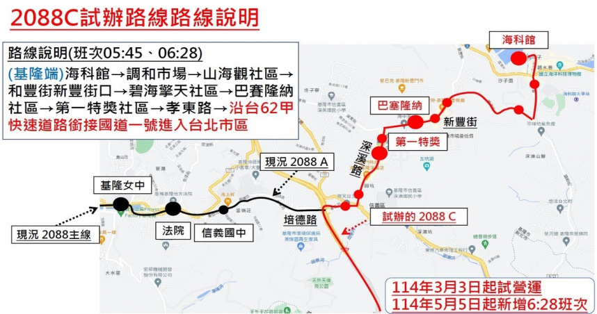 2088C路線說明(圖／基隆市政府交通處提供）