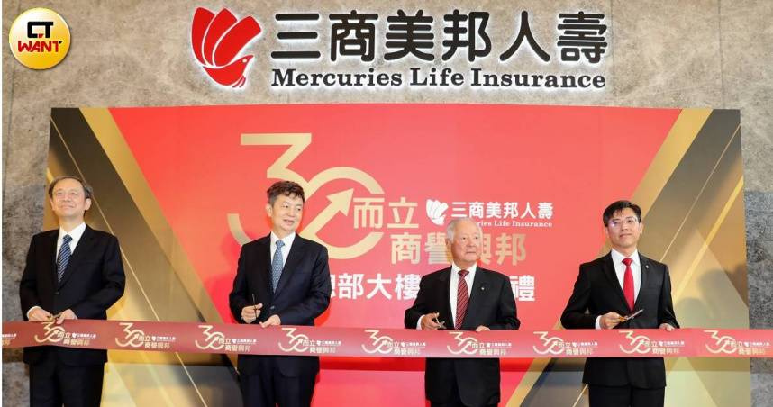 三商集團創辦人翁肇喜（右二）在2022年10月，接任三商壽董事長，圖為三商美邦人壽企業總部啟用典禮。（圖／方萬民攝）