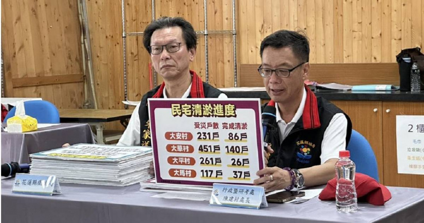 花蓮縣政府行政暨研考處長由陳建村，今天透過記者會說明目前受災家園清理的進度。（圖／報系資料照）