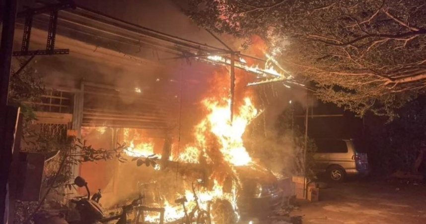 台中市烏日區某民宅3日凌晨發生火警，2樓母女逃生不及、身受重傷，女兒則在急救後宣告不治。（圖／翻攝畫面）