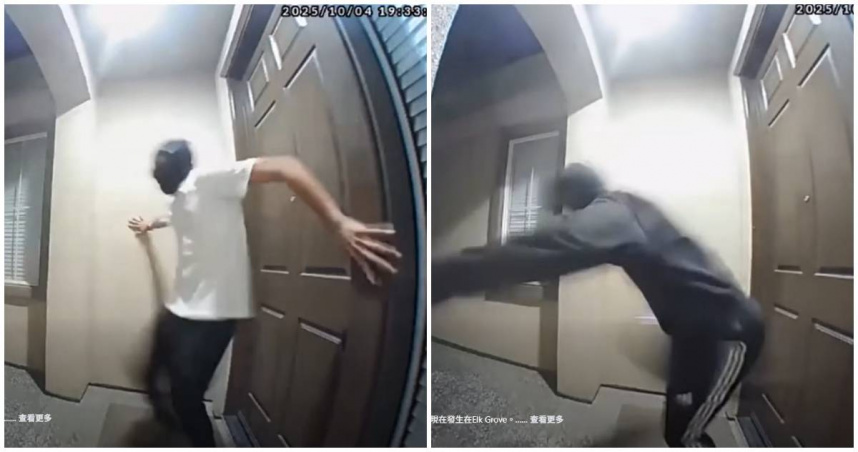 一項已經在TikTok上風行多年的活動「踢門挑戰」（Door Kick Challenge），近日席捲了美國加州的城鎮麋鹿林。（圖／翻攝FB／Elk Grove Police Department）