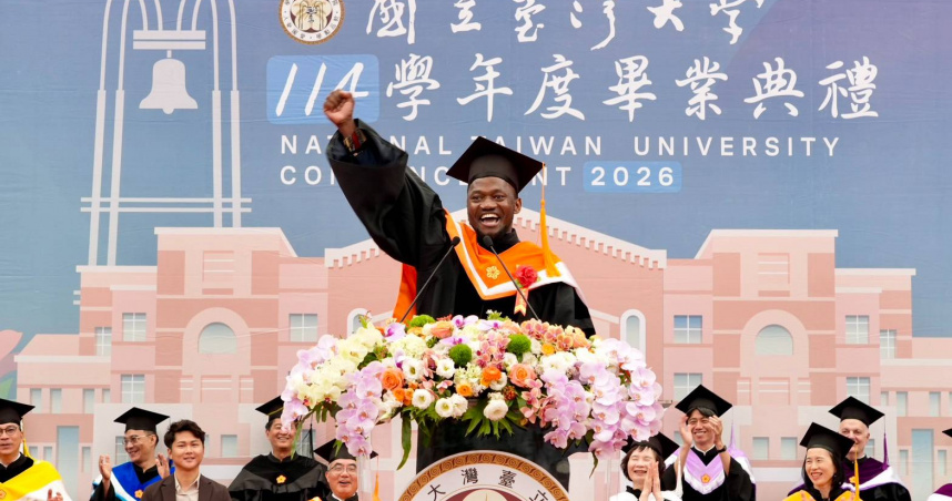內森出生於坦尚尼亞的貧困家庭。（圖／翻攝自臉書，國立臺灣大學 National Taiwan University）