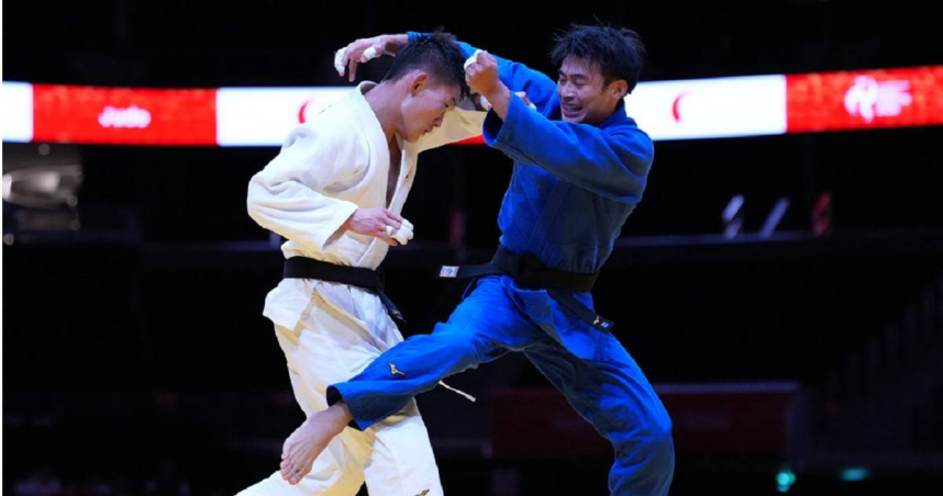 楊勇緯在愛知名古屋亞運柔道男子60公斤級銅牌戰失利，無緣獎牌。（圖／達志／美聯社）