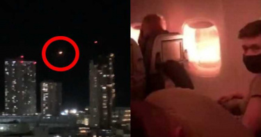 夜空中火光狂閃!美軍包機引擎故障爆炸…212名乘客全嚇壞