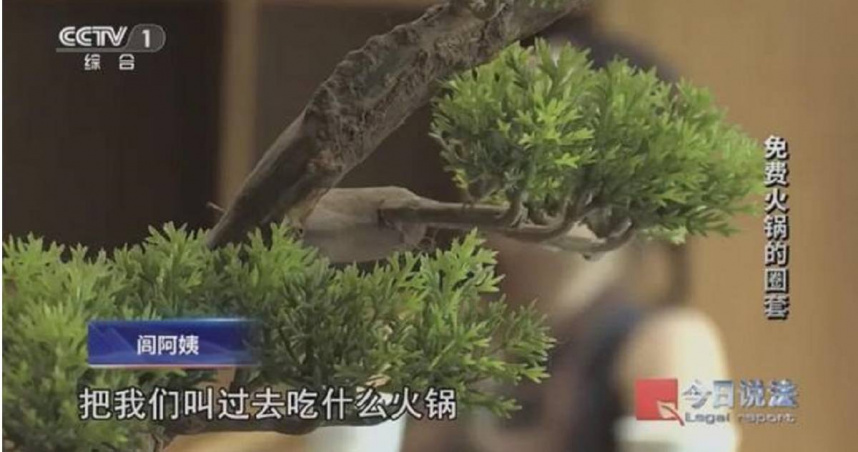 浙江杭州此前出現一起以「免費吃火鍋」做為號召，專門吸引老年人投資「養牛基地」的詐騙案件，竟有600多名老人上當，受騙金額超過新台幣1.8億元。（圖／翻攝央視網「今日說法」）