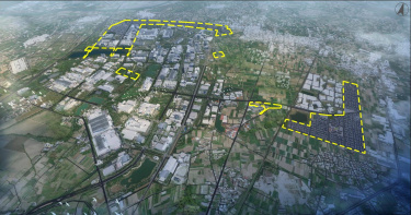 臺南市南科特定區開發區塊ABCDENO區段徵收模擬圖。（圖片提供／地政局）