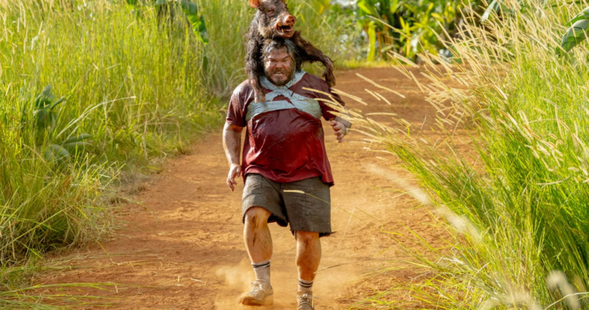 傑克布萊克在《大蟒蛇》大搞笑令人發狂。（圖／索尼提供）