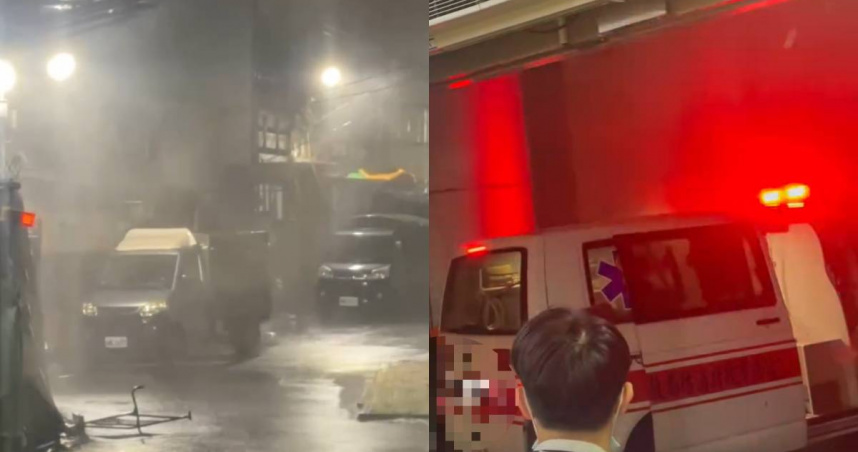 丹娜絲颱風從嘉義布袋登陸，導致貨車、救護車被強風吹飛。（圖／翻攝自Threads）