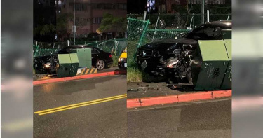 文山區深夜傳巨響!賓士車駕駛自撞電箱 附近民宅供電受損