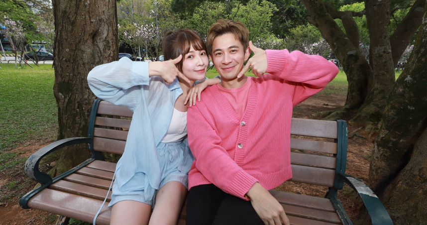 謝京穎（左）跟曾子益（右）在民視《好運來》演雙胞胎兄妹。（圖／民視）