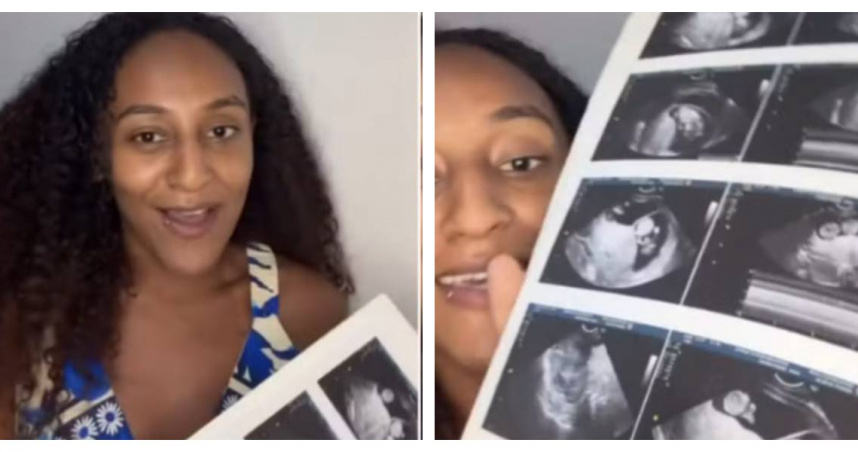 凱瑟琳妮可拉拉莫斯桑托斯（Kathleen Nicole Ramos Santos）在懷第二胎期間，罕見出現「懷孕中再度受孕」的超孕現象。（圖／翻攝自IG，Reprodução）