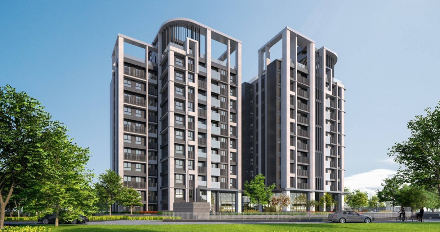彰化品牌建商泰和茂營建團隊不畏房市逆風，反而與七期豪宅團隊合作將台灣頂級建築美學引進彰化，改寫地方建築新篇章。圖為泰和茂位於花壇的最新代表作「昕城」。 （圖／業者提供）