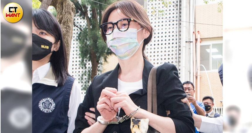 貴婦奈奈抵達北檢。（圖／黃威彬攝）