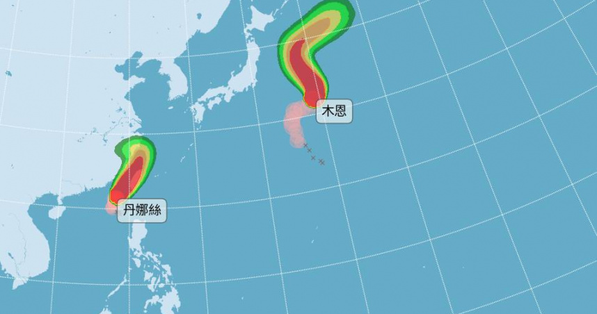 颱風「丹娜絲」正逐步逼近台灣。（圖／翻攝自氣象署）