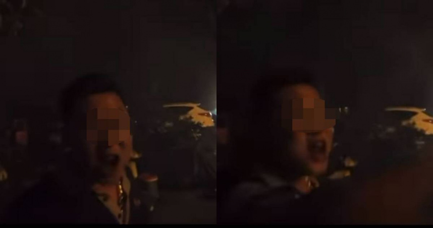 一名戴著金項鍊的男子在火災現場咆哮、指揮消防員救火。（圖／翻攝自Threads）