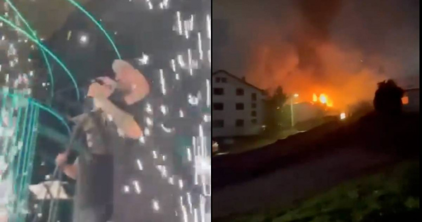 北馬其頓15日一家夜店發生嚴重火災意外。（圖／翻攝X）