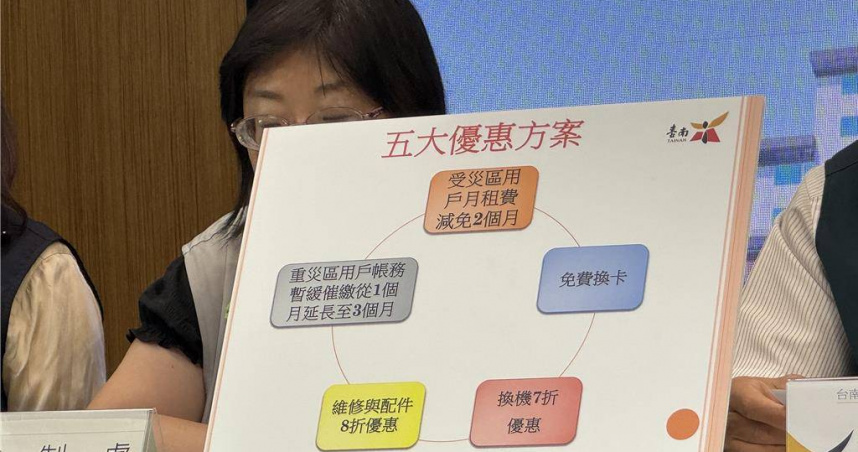 針對災區電信斷訊、收訊不良等問題，台南市法制處說明已向3家電信公司提出5項補償方案。(圖／中國時報曹婷婷攝)