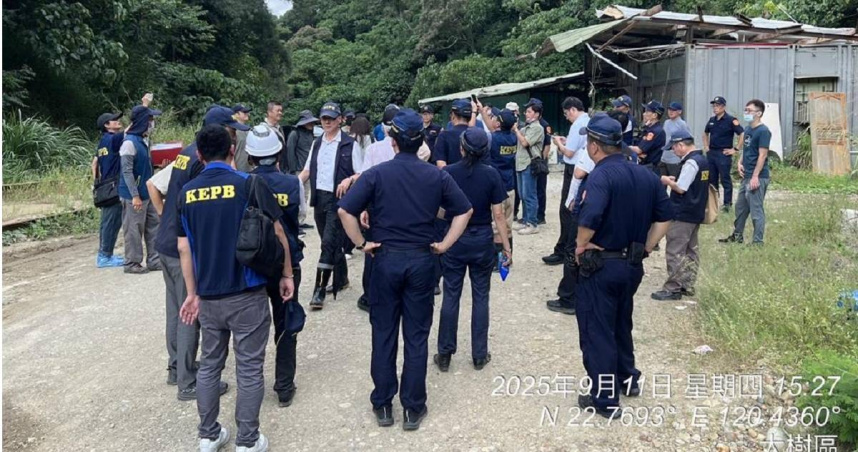 高市府表示，對於盜採案件市府全數皆依土石採取法重罰，未於期限內完成回填整復者，即主動函送地檢署偵辦，絕無寬貸。（圖／高雄市府提供）