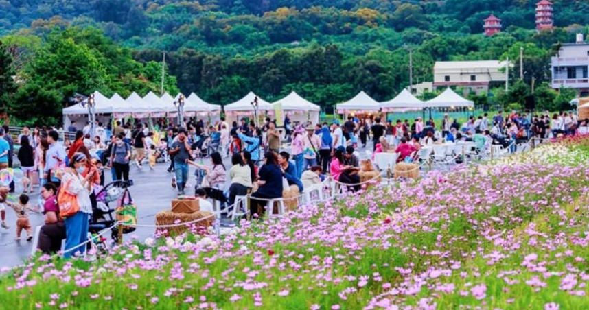 竹北2026陌上花開吸引遊人如織。（圖／翻攝自竹北市公所媒體群組）