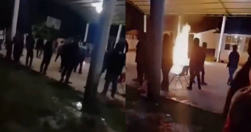墨西哥恰帕斯州一對男女情侶被控施行「巫術」，竟被村民活活燒死。（圖／翻攝X）