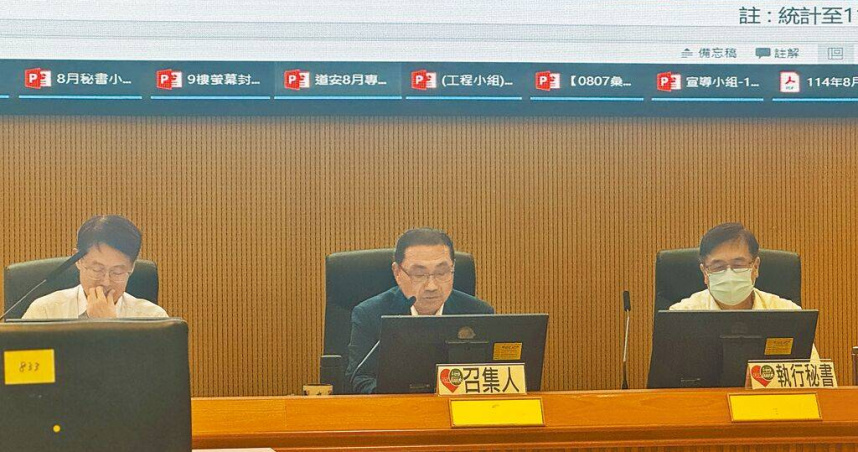 新北市政府20日上午開道安會報。（圖／中國時報柯毓庭攝）