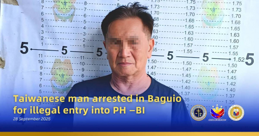 菲律賓移民局在碧瑤市逮捕一名69歲的鄭姓台灣男子。（圖／翻攝自菲律賓移民局網頁immigration.gov.ph）