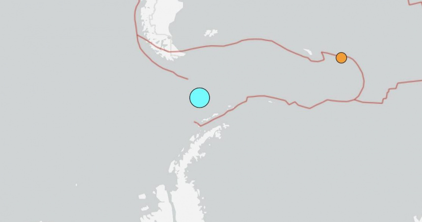 南美洲南端德雷克海峽於台灣時間今（11日）清晨4時29分發生規模7.6強震。（圖／翻攝自美國地質調查所官網）