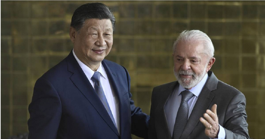 中國國家主席習近平（左）、巴西總統魯拉。（圖／達志／美聯社）