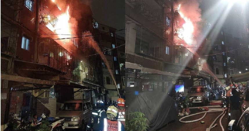 今（24）日晚間近9時許，新北市板橋區莒光路171巷內傳出火警消息。消防局出動72人搶救，約在半小時內撲滅火勢，無人受困、受傷。目前起火原因等待調查。（圖／翻攝畫面）