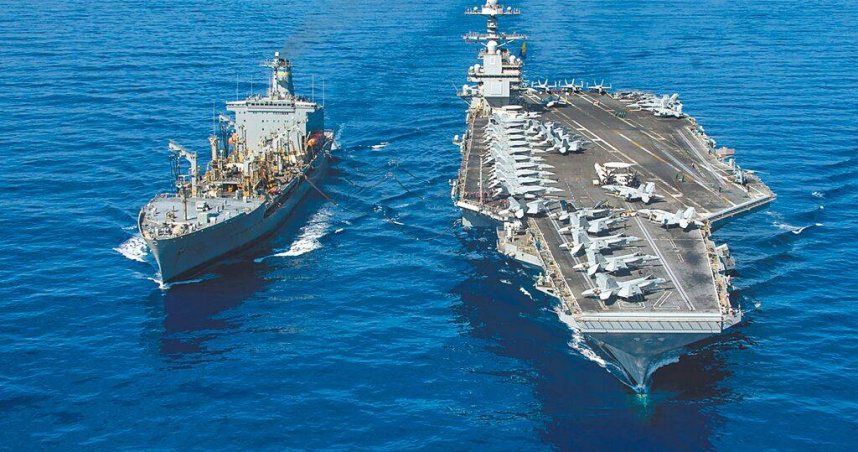 為因應中東局勢升溫，美國福特號（USS Ford）航空母艦打擊群預計下周駛往歐洲，隨後前往地中海地區。（圖／達志／路透社）