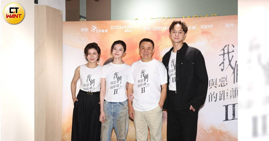 蔡振南、詹子萱、張軒睿、于子育宣傳《我們與惡的距離》第二季。（圖／焦正德攝）