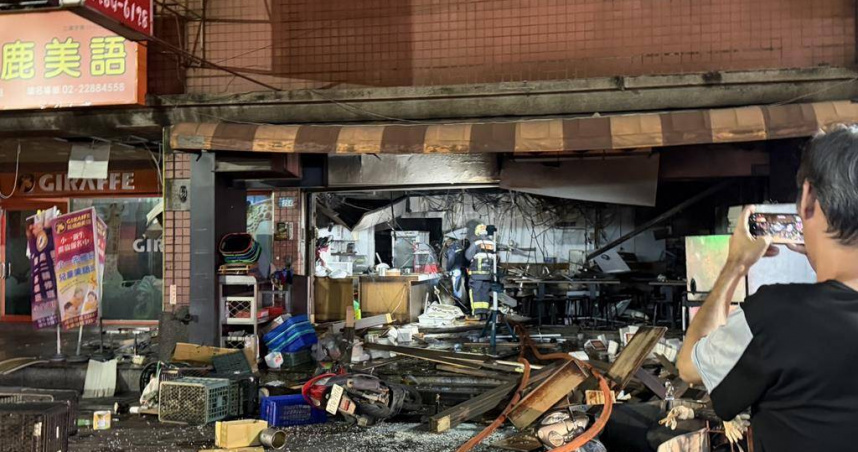 新北市蘆洲長安街自助餐店今晚發生氣爆，造成7人受傷。（圖／警方提供）