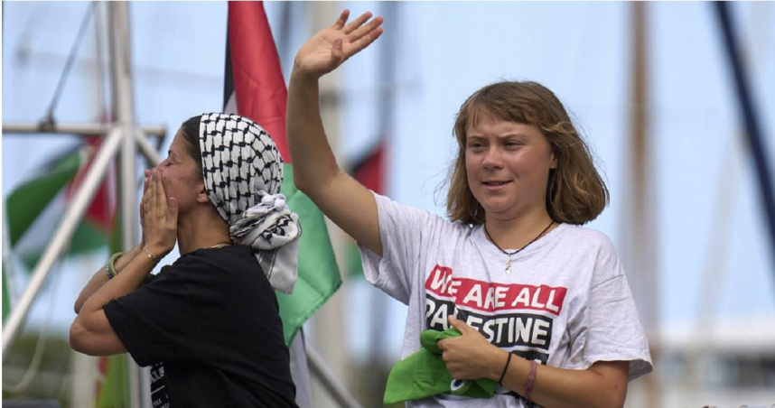 「瑞典環保少女」童貝里（右）。（圖／達志／美聯社）