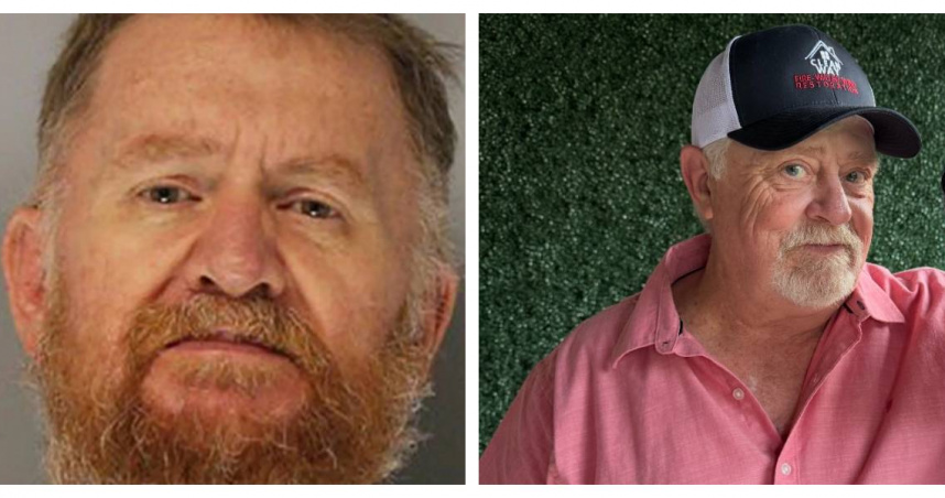 70歲男子洛登（右）與愛犬傑西在公園散步時遭槍擊雙雙身亡，涉嫌開槍的52歲男子斯塔爾卡普（左）遭警方逮捕，已被控多項重罪。（圖／Hall County Sheriff's Office、翻攝自Atlanta News First臉書）